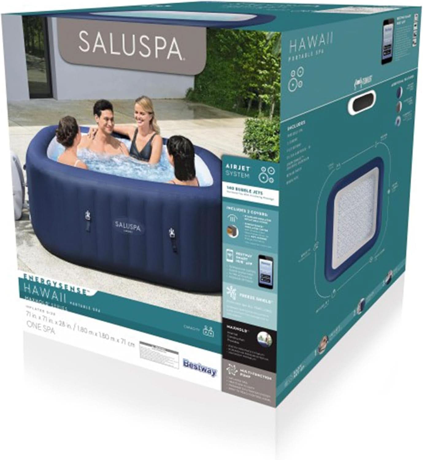 SaluSpa Hawaii AirJet Hot Tub 4–6 Person 140 Jets EnergySense Cover