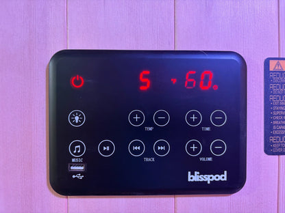 Blisspod, Milano, Full Spectrum Sauna, Canadian Hemlock Wood, Ultra Low EMF (2 Person) With 6 Heaters & Chromotherapy