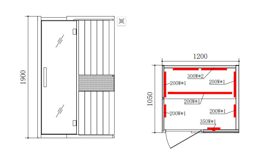 Blisspod, Milano, Full Spectrum Sauna, Canadian Hemlock Wood, Ultra Low EMF (2 Person) With 6 Heaters & Chromotherapy