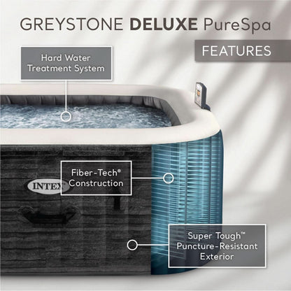 Greystone Deluxe 4 Person Inflatable Hot Tub With Wireless Control