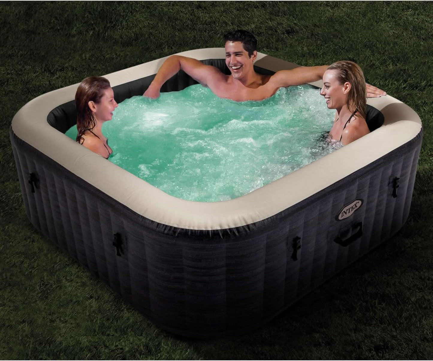 Greystone Deluxe 4 Person Inflatable Hot Tub With Wireless Control