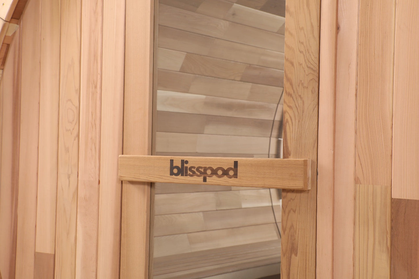 Blisspod, Prague, Canadian Red Cedar Outdoor Steam Barrel Sauna (2–4 / 4–6 Persons) With Full Glass Back & Front Porch Seats
