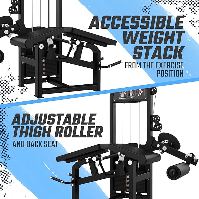 Selectorized Leg Extension & Prone Leg Curl Combo with 250lb Weight Stack
