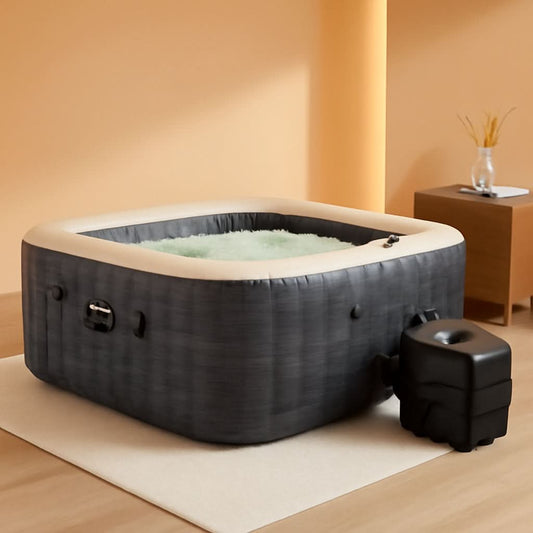 Greystone Deluxe 4 Person Inflatable Hot Tub With Wireless Control