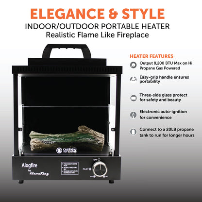 Portable Smokeless Propane Fireplace Heater for Indoor & Outdoor Ambiance and Warmth