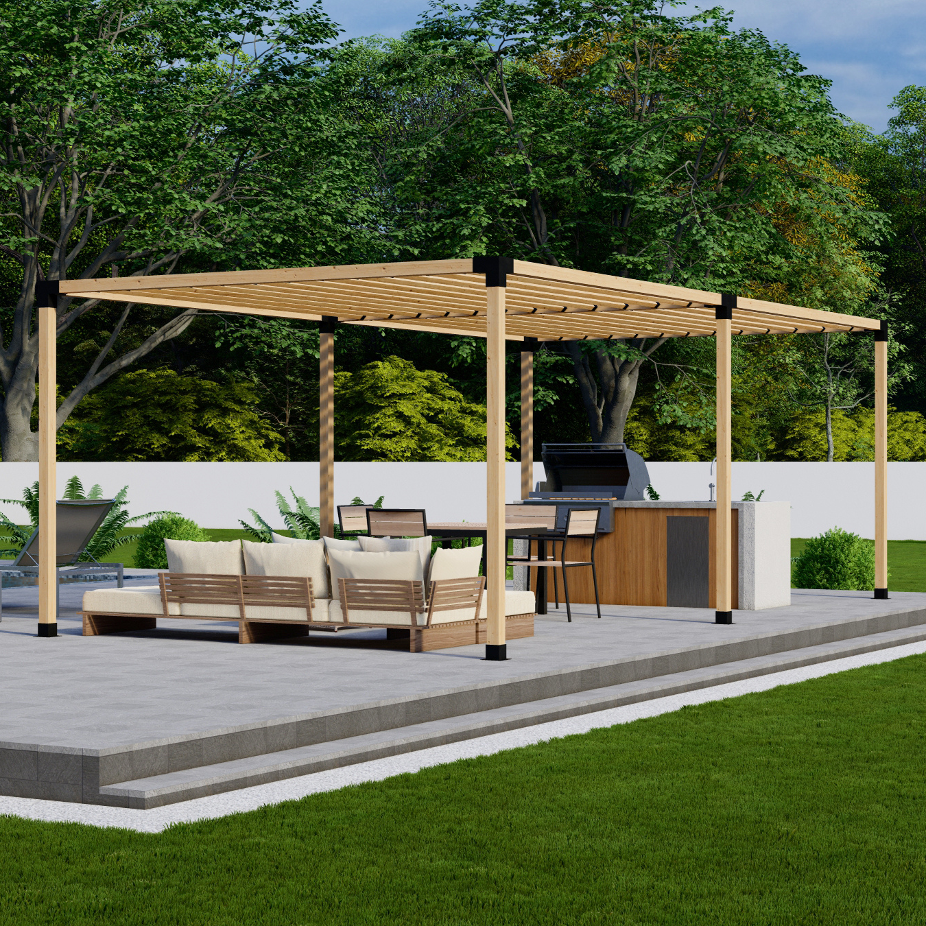 DIY Pergola Bracket Kit for Freestanding Pergola With Slatted Roof (Up to 24' x 12')