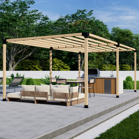 DIY Pergola Bracket Kit for Freestanding Pergola With Slatted Roof (Up to 24' x 12')