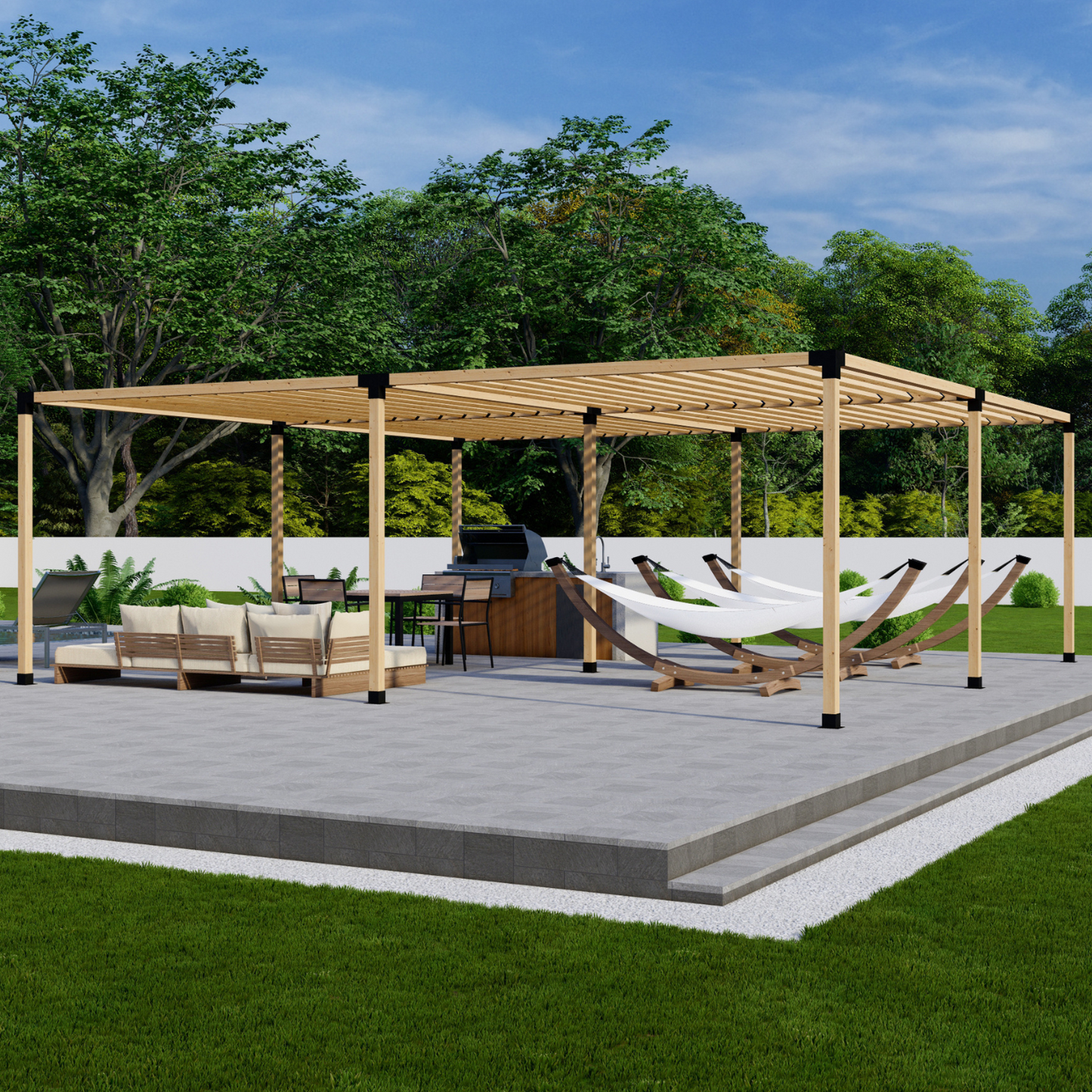 DIY Pergola Bracket Kit for Freestanding Pergola With Slatted Roof (Up to 24' x 24')