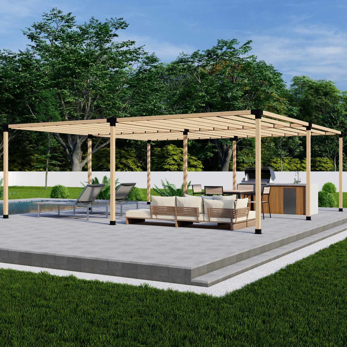 DIY Pergola Bracket Kit for Freestanding Pergola With Slatted Roof (Up to 24' x 24')