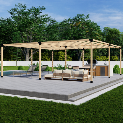 DIY Pergola Bracket Kit for Freestanding Pergola With Slatted Roof (Up to 24' x 24')