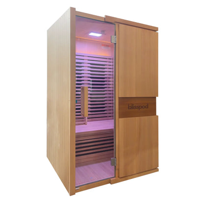 Blisspod, Milano, Full Spectrum Sauna, Canadian Hemlock Wood, Ultra Low EMF (2 Person) With 6 Heaters & Chromotherapy