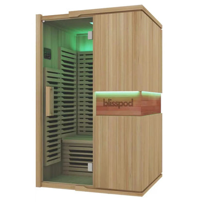 Blisspod, Milano, Full Spectrum Sauna, Canadian Hemlock Wood, Ultra Low EMF (2 Person) With 6 Heaters & Chromotherapy